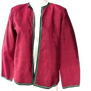 Vintage fuchsia jacket with cougar/leopard appliqué.  0618